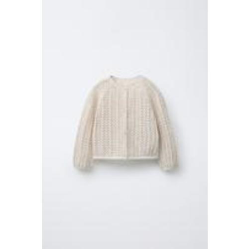 TEXTURED KNIT CARDIGAN - Light beige | ZARA United States