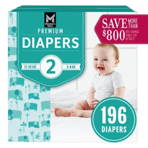 Member's Mark Premium Baby Diapers, Sizes: Newborn - 7 - Sam's Club
