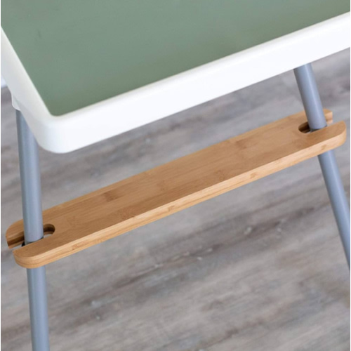 High Chair Footrest, Adjustable Height Natural Bamboo Baby Highchairs Pedal, Suitable for IKEA Antilop High Chair Footstool