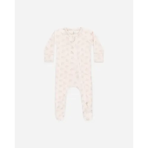 QUINCY MAE - Modal Zip Footie Pink Blossom - 0-3 Months