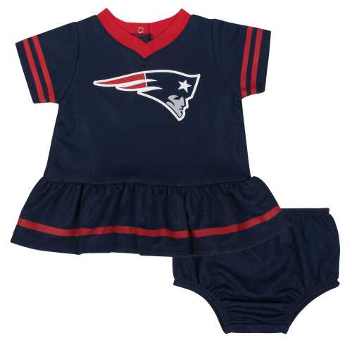 Baby Girls New England Patriots Cheerleader Dress and Diaper Cover Set