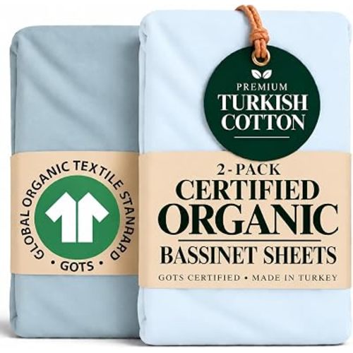 Organic Bassinet Sheets 33x20 for HARPPA Cuddly 3-in-1, BabyBond, GROWNSY