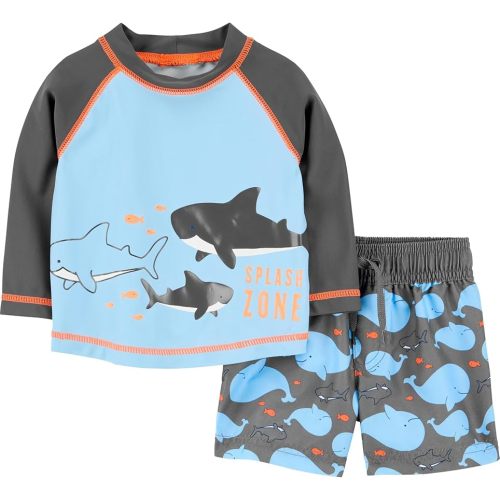 Simple Joys by Carter's Toddlers and Baby Boys' Swimsuit Trunk and Rashguard Set