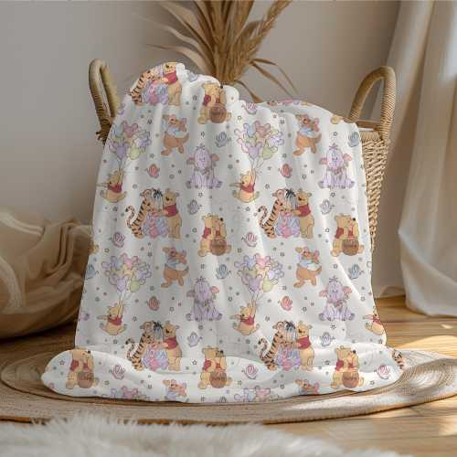 Winnie the Pooh Sherpa Blanket, Tigger Toddler Blanket Customizable Baby Blanket Disney Home Decor, Disney Blanket for Kid, Baby Shower Gift