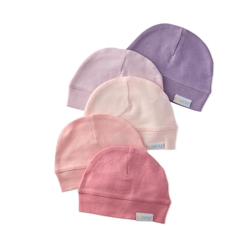Charlie 5-Pack Baby Hats 100% Organic Cotton Baby Beanies for Newborn, Infant, and Baby Girls, Boys, Unisex