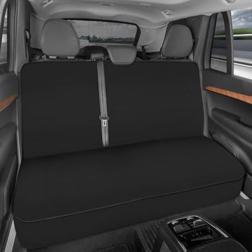 BDK AquaShield Rear Bench Car Seat Cover , Waterproof Neoprene Back Cover for Cars Trucks Van SUV , Ideal Protector Kids & Dogs , Automotive Accessories (Black)