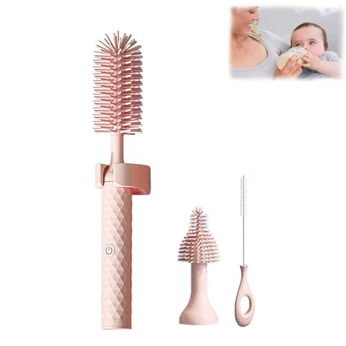 Lulus Bottle Brush, Mynubaby Bottle Cleaner, Swirlsafe Bottle Cleaner, Swirlsafe Bottle Cleaning Brush, Toph Bottle Brush, Toph 360 Bottle Cleaner, Toph 360 Cleaner (Three Piece Pink)