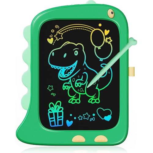 KOKODI LCD Writing Tablet Doodle Board, 3 4 5 6 Year Old Boys Toys Gifts, 8.5 Inch Drawing Pad Airplane Travel Road Trip Essentials, Dinosaur Toddler Kids Games Birthday Christmas Stocking Stuffers