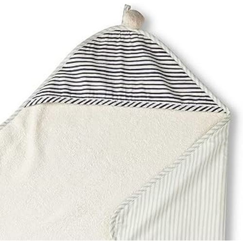 Pehr Stripes Away Hooded Towel - Sea, Multi