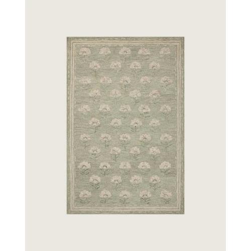 Lilette Hand-Tufted Wool Rug - Sage / Blush 5' 0" x 8' 0"