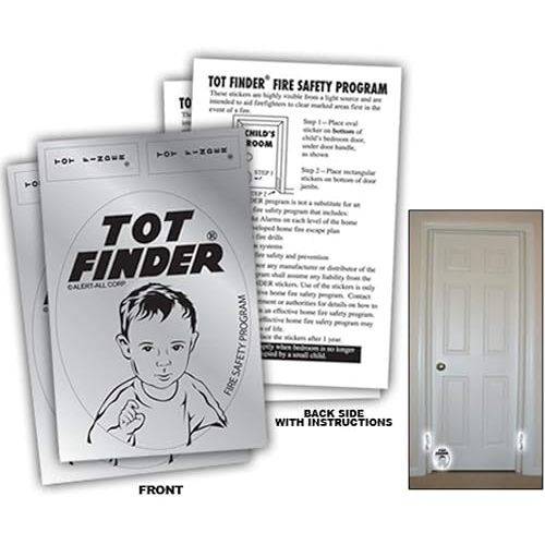 2 Pack Tot Finder Door Decals Help Firefighters Find Children Inside Home
