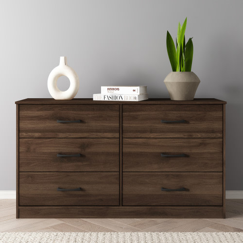 Mainstays Ardent 6 Drawer Dresser, Dark Walnut