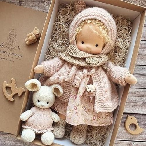 Waldorf Doll Handmade, Handmade Waldorf Doll, Vintage Crocheted Doll (#17)