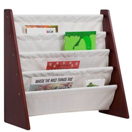 Sling Kids' Bookshelf Cherry/tan - Wildkin: Toddler Bookcase, 4 Shelves, Mdf, Wood Composite, 3+ Years, 150 Lb Capacity