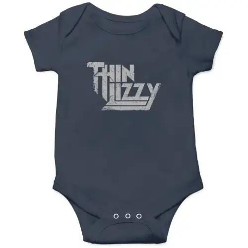 Thin Lizzy Lizzy Onesies Short Sleeve Onesie Kids - Navy, Size 6M