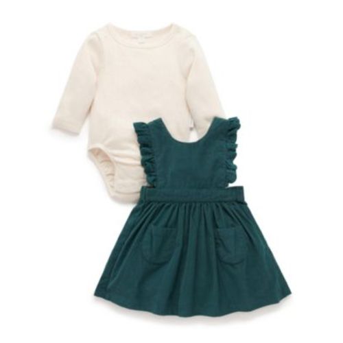 Baby Girls Corduroy Pinafore and Bodysuit Set
