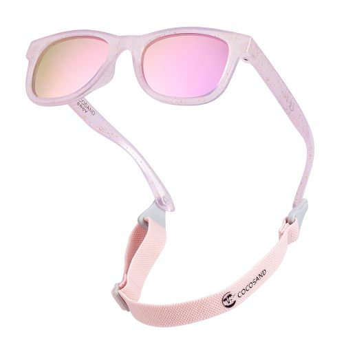 COCOSAND Flexible Baby Sunglasses with Strap Polarized UV Protection for Toddler Infant Newborn Boy Girl Age 0-24 Months
