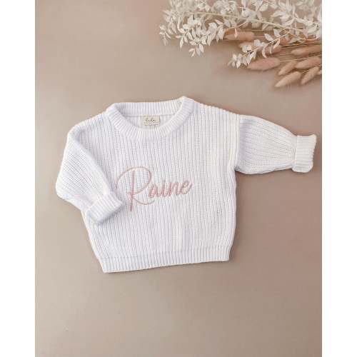 Personalised Chunky Knit Baby Jumper | First Outfit – Lula Little Ones