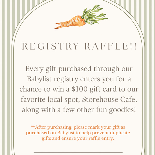 EACH GIFT PURCHASED ENTERS YOU TO WIN A $100 GIFT CARD TO STOREHOUSE!