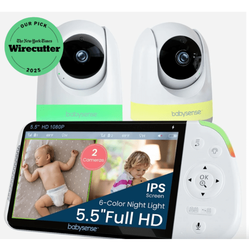 MaxView 5.5" 1080p HD Split-Screen Baby Monitor | Babysense