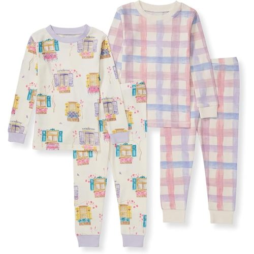 Burt's Bees Baby Baby Girls' Pajamas, Tee and Pant 2-piece Pj Set, 100% Organic Cotton