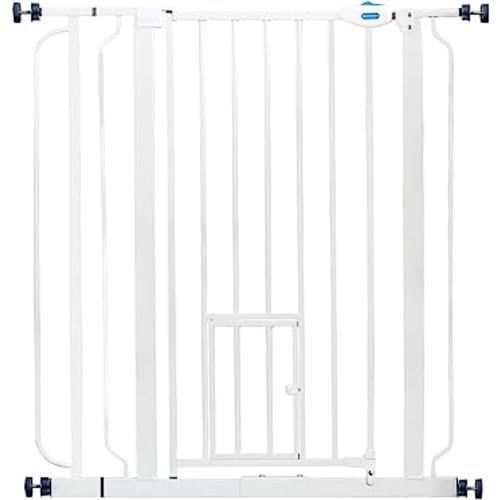 Carlson Extra Wide Walk Through Pet Gate with Small Pet Door, Includes 4-Inch Extension Kit, Pressure Mount Kit and Wall Mount Kit