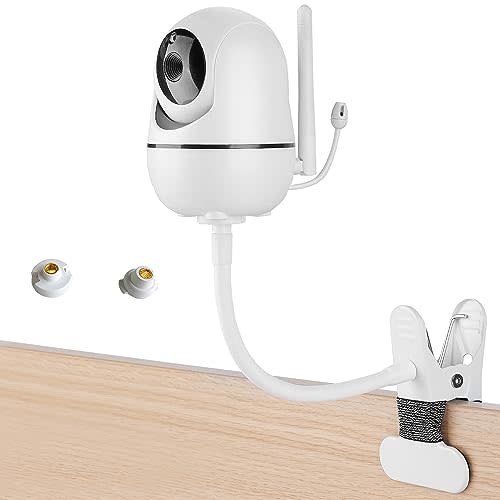 Flexible Baby Monitor Mount Compatible with HelloBaby HB65/HB6550/HB6558/HB66/HB248,ANMEATE SM935E/SM650 Baby Monitor,Baby Camera Mount,Baby Monitor Clip Mount Without Tools or Wall Damage