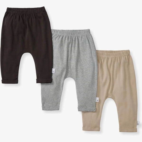 Burt's Bees Baby Unisex Knit Jogger Pants, 3-Pack Baby Sweatpants, 100% Organic Cotton Infant Bottoms