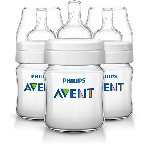 Philips Avent Anti-colic Baby Bottles Clear, 4oz, 3 Piece
