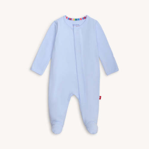soft baby blue CloudStretch™ magnetic footie