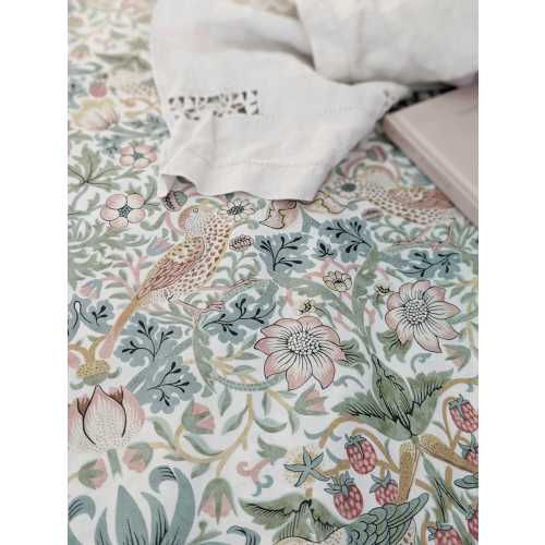 Morris & Co. Strawberry Thief Crib Sheet - Olive Bird Nursery Bedding