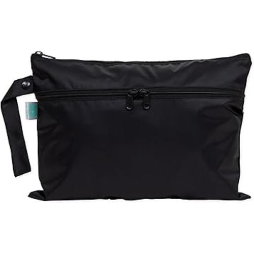 Bumkins Waterproof Wet Dry Clutch Bag for Baby, Travel, Swim Suit, Cloth Diapers, Pump Parts, Pool, Gym Clothes, Toiletry, Hook to Stroller, Daycare, Packing Pouch, Diaper Bag, Zip Reusable, Black