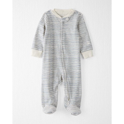 Baby Organic Cotton Sleep & Play Pajamas in Stripes