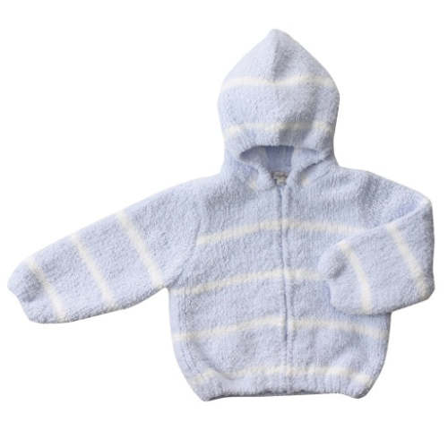 Striped Chenille Hoodie, Blue: 12-18M