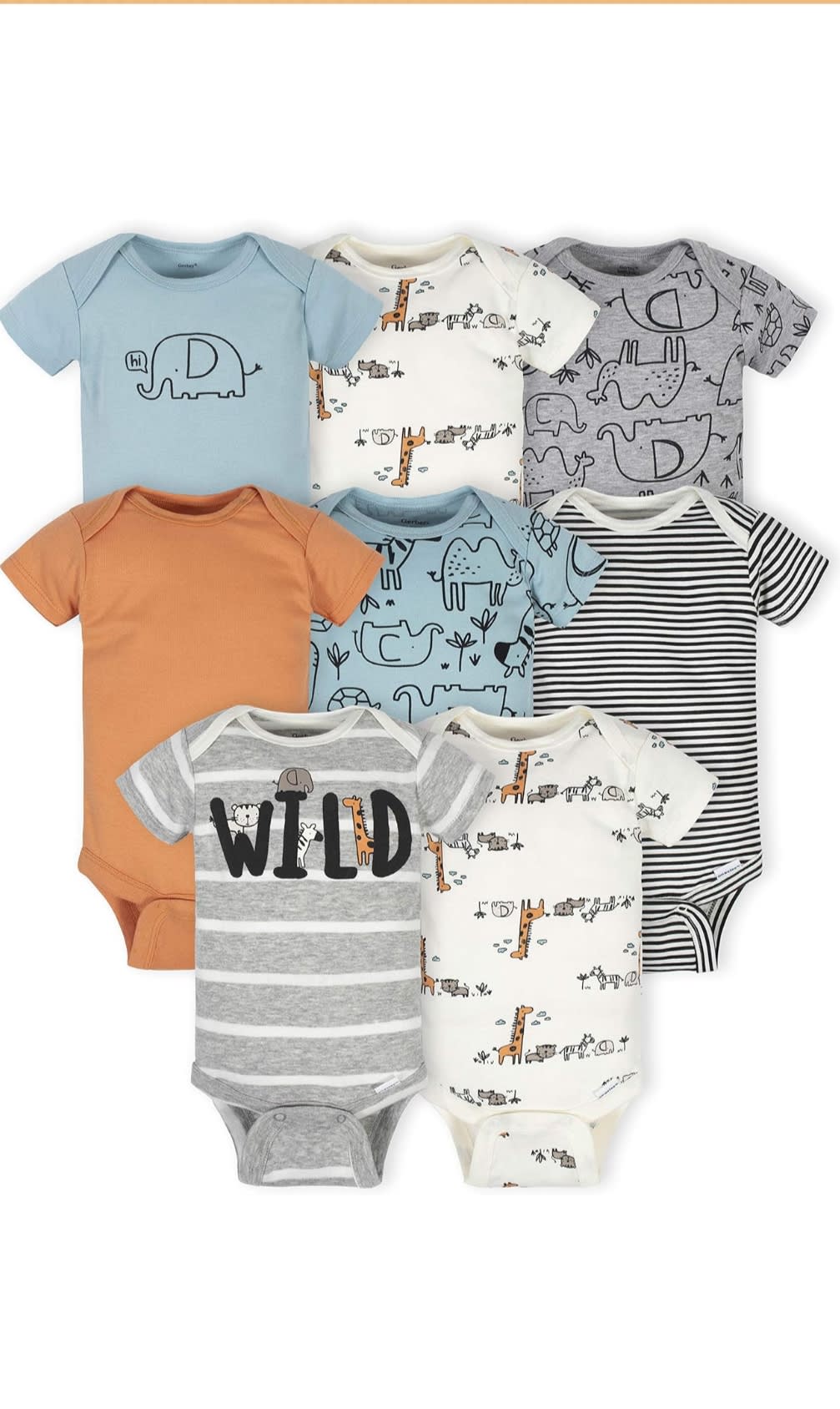 Amazon.com: Gerber Baby Boys 8-Pack Short Sleeve Onesies Bodysuits