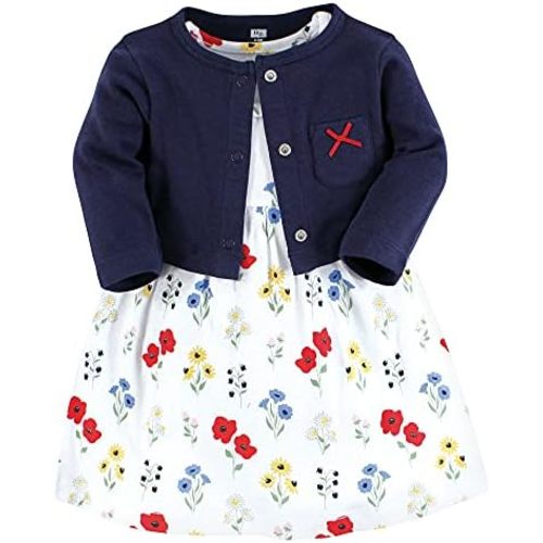 Hudson Baby Baby Girls' Cotton Dress and Cardigan Set