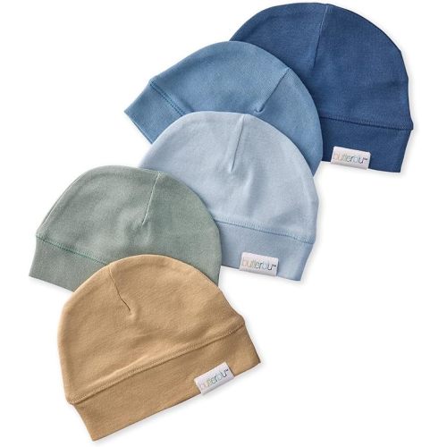 Charlie 5-Pack Baby Hats 100% Organic Cotton Baby Beanies for Newborn, Infant, and Baby Girls, Boys, Unisex