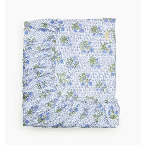 The Crib Sheet - Blue Block Print