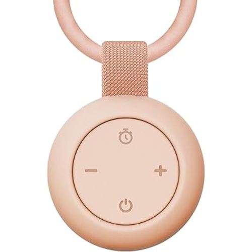 Portable Baby Sound Machine [White Noise for Babies Kids Adults][Sleep Soother][Timer Function][12 Soothing Sounds] 15 Hours Battery Life, Registry Gift,Shower,Clips on Baby Stroller.Peach