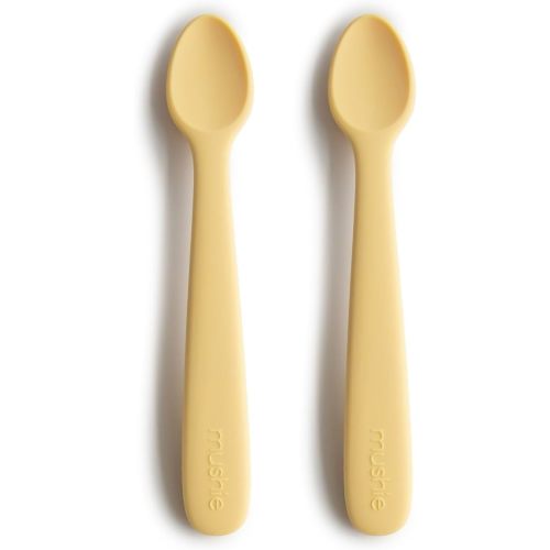mushie Silicone Baby Feeding Spoons | 2 Pack (Daffodil)