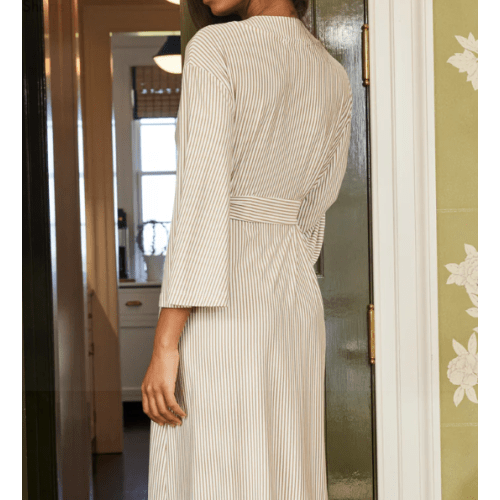 LAKE | Women | DreamModal Pajamas | Sandstone Pencil Stripe DreamModal Kimono Robe