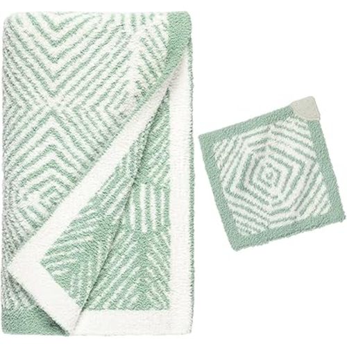 Bazzle Baby Cozy Hugga Baby Blanket and Lovie Set | Plush Blanket for Girls and Boys | Ultra Soft Blanket and Teething Blanket Lovie Gift