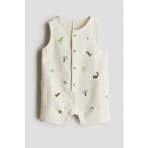 EMBROIDERY-DETAIL ROMPER SUIT