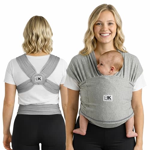Original Baby K'tan Baby Carrier: #1 Easy Pre-Wrapped, Soft, Slip-On, No Rings, No Buckles | 5 in 1 Baby Sling for Hands-Free Comfort | Heather Grey | X-Small