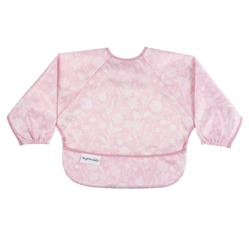 Tiny Twinkle Long Sleeve Bib for Babies & Toddlers | Waterproof Smock Bib for Eating | Machine Washable & Mess-Proof Feeding Essentials | Newborn Shower Gift (Toile, Small 6-24 Months)