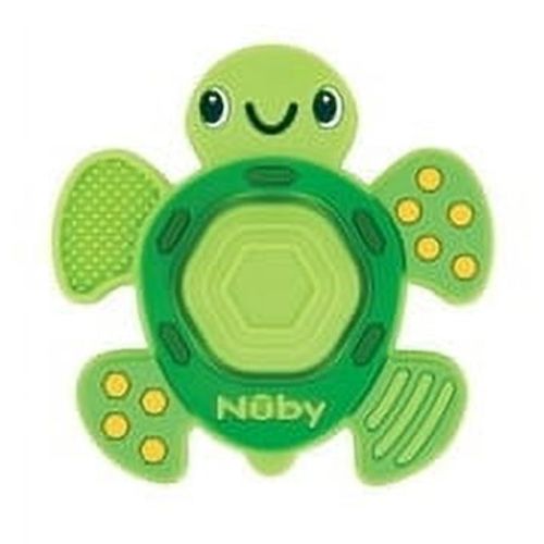 (2 pack) Nuby Teethe N' Pop Sensory Play Teether for Infants, Green Turtle Design