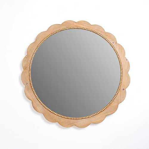 Natural Emma Scalloped Round Wall Mirror | Kirklands Home