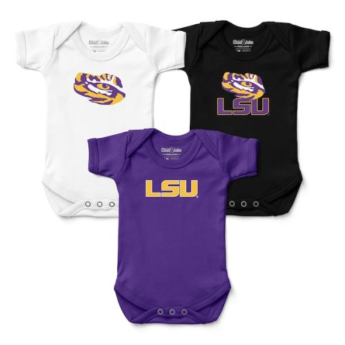 Newborn & Infant Chad & Jake LSU Tigers 3-Pack Bodysuit Set