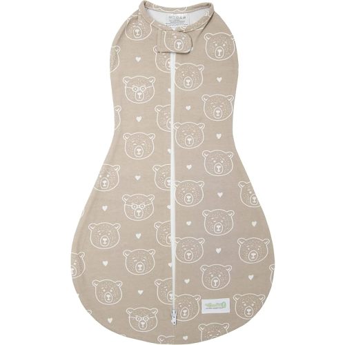 Woombie Simply Baby Swaddling Blanket I Soothing, Cotton Baby Swaddle I Wearable Baby Blanket, Bears, 0-3 Months