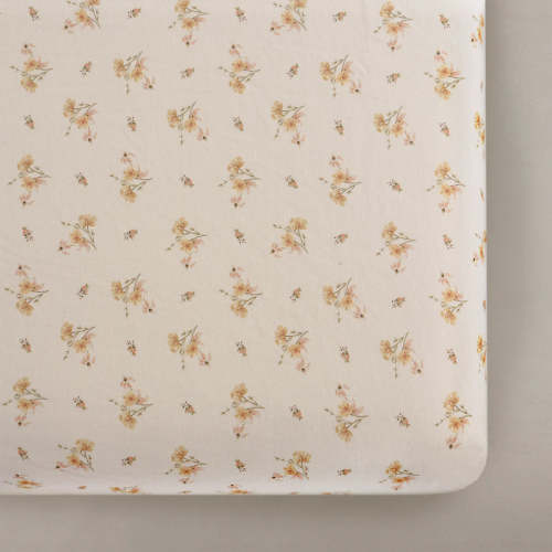Oilo Organic Cotton Jersey Crib Sheet-Dainty Floral